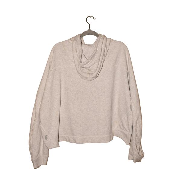 FREE PEOPLE MOVEMENT $98 Slouchy Criss Cross Hoodie Light Heather‎ Gray Medium - Picture 2 of 4